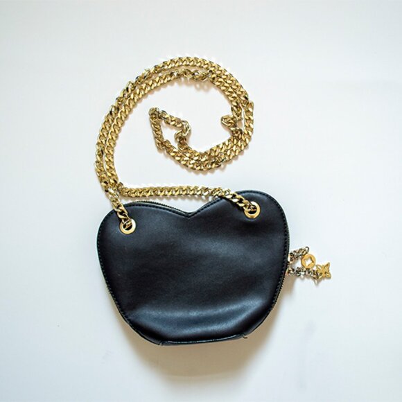 BCBG Heart-Shaped Black Crossbody Bag with Gold Hardware - Picture 2 of 6